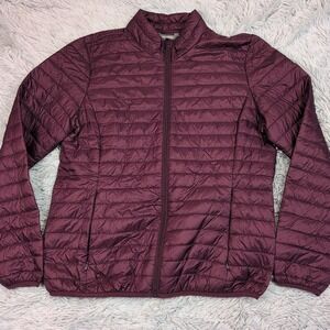 Joe Fresh Jacket Womens L Purple Zip Up Pockets Comfort Primaloft Lightweight